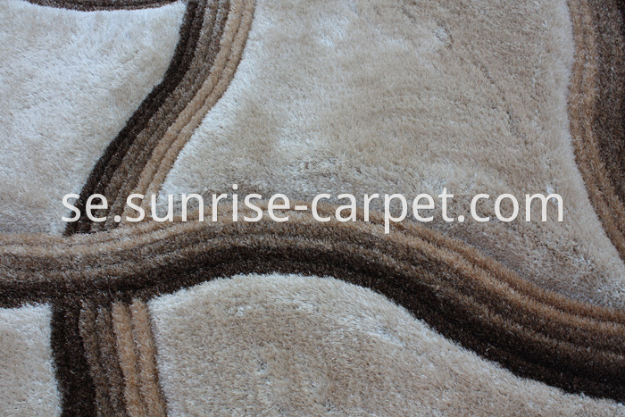 Elastic & Silk 3D & 4D Shaggy Rug Beige